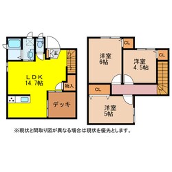 愛野駅 徒歩5分 1階の物件間取画像